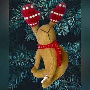 Plushie Bunny with Scarf and
NWT, Gloves Hanging Figurine Ornament/Tree Topper
